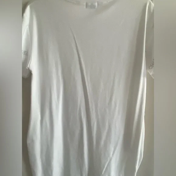 Chanel White T-Shirt Dress with Silver Accents & Pockets - Picture 5 of 5